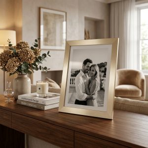 Elegant Thin Border Aluminum Photo Frame (Gold)