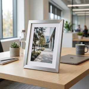 Sleek Brushed Aluminum Photo Frame (Silver)